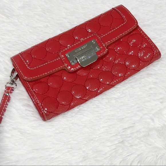 Nine West Handbags - Red Quilted Nine West Wallet Clutch Wristlet